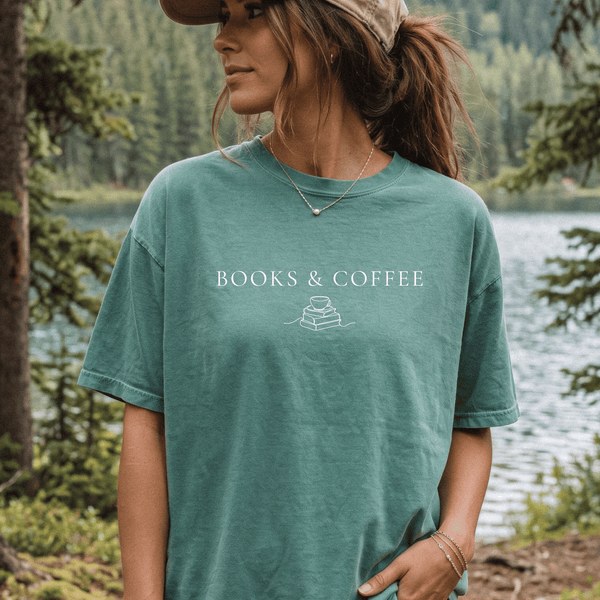 Books & Coffee Garment-Dyed Tee
