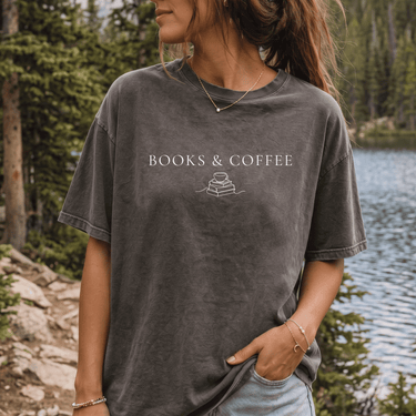 Books & Coffee Garment-Dyed Tee