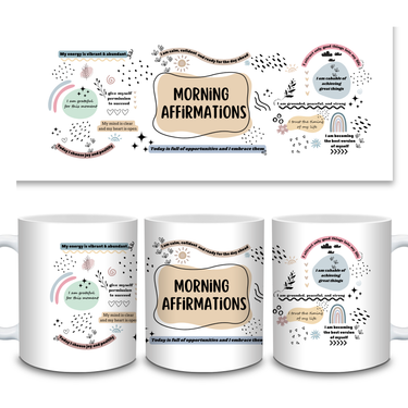 Morning Affirmations Mug – Positive Quote Coffee Cup (11oz & 15oz)