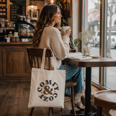 Comfy & Cozy Canvas Tote Ba
