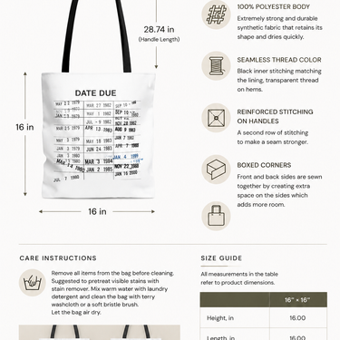 Vintage Library Card Tote