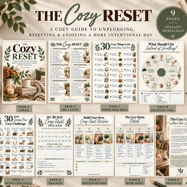 The Cozy Reset: A Printable Guide to Unplugging & Enjoying a More Intentional Day